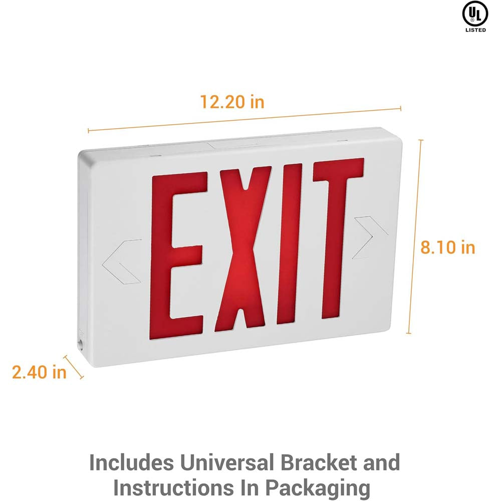 Sunlite 0.25w One or Two Face LED Exit Sign 90-Minute Battery Backup 120-277v
