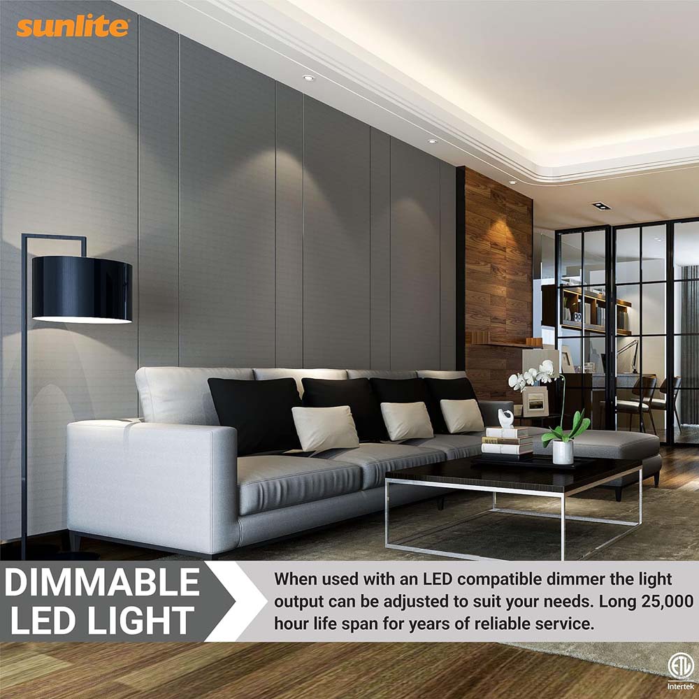 6Pk - Sunlite 7w LED PAR16 Short Neck SpotE26 Base 4000K Bulb - 60W Equiv