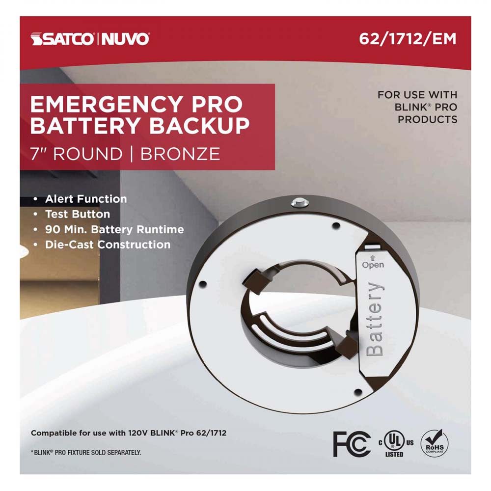 Blink Pro EM Battery Backup 7-in Round Shape Bronze Finish