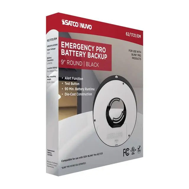 Blink Pro EM Battery Backup 9-in Round Shape Black Finish