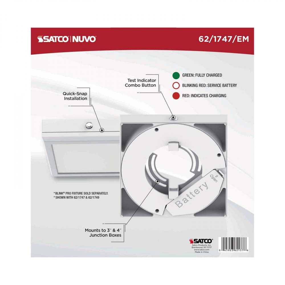 Blink Pro Emergency Battery Backup 7-in Square Shape White Finish