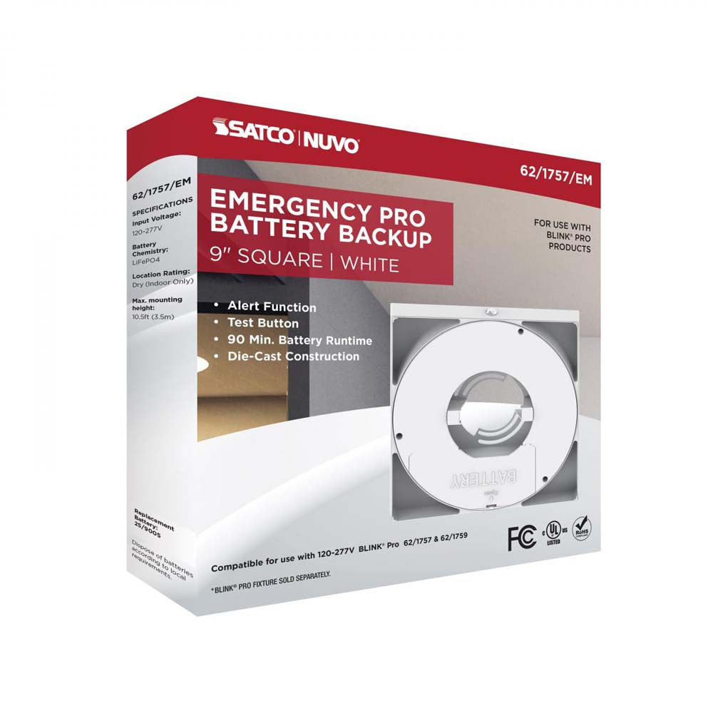Blink Pro Emergency Battery Backup 9-in Square Shape White Finish