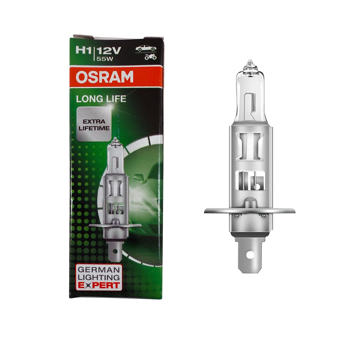 OSRAM H1 64150L Long Life 55w 12v - Halogen Automotive Bulb