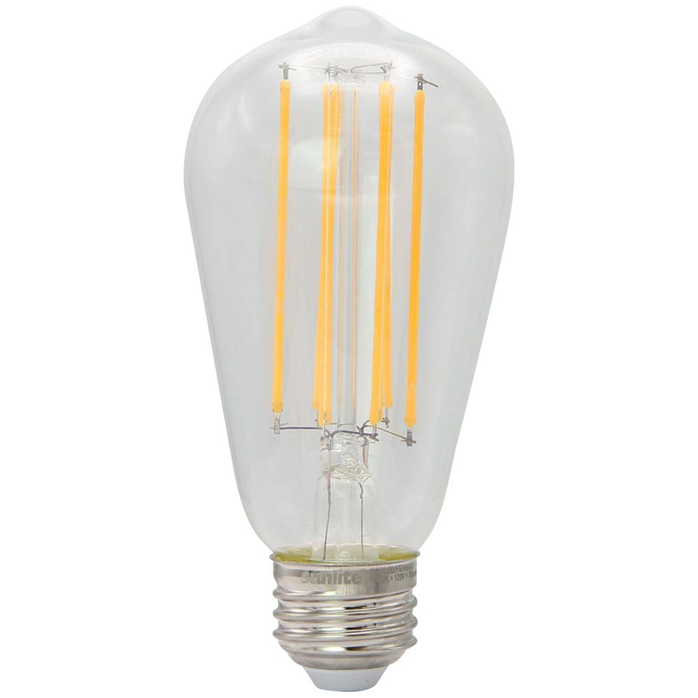Sunlite 6w LED S19 Filament Style Edison E26 Base 2700K Bulb - 60W Equiv