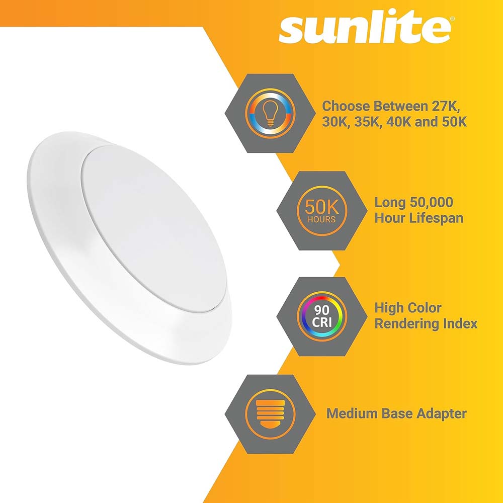 Sunlite 7 in. 15w Round Flush Mount Retrofit Fixture CCT Selectable