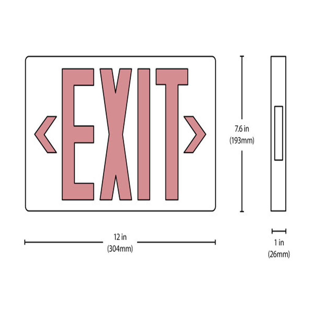 Nicor EXL4 Series LED Emergency Exit Sign Red Lettering