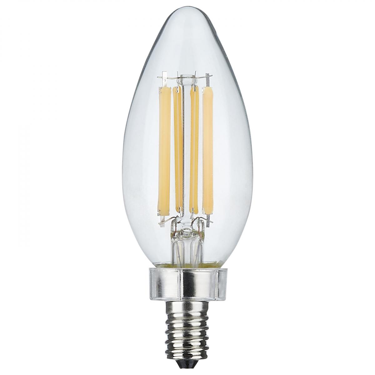 Satco 8w C11 LED 760Lm 4000K 120v Clear Finish Candelabra Base Bulb