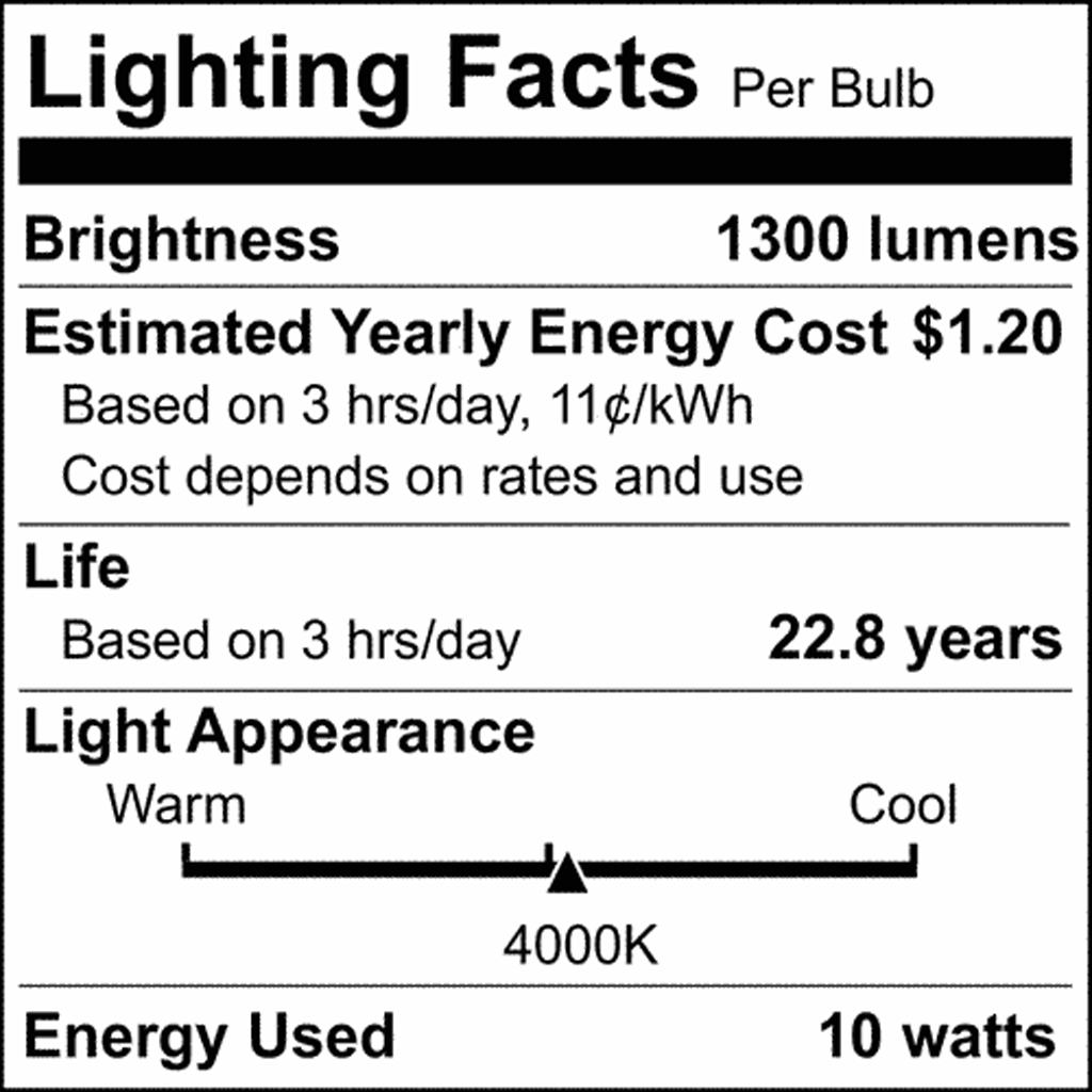 Satco PS25 LED Three-Way Lamp Wattage Tunable 4000K E39d Mogul Base 120v