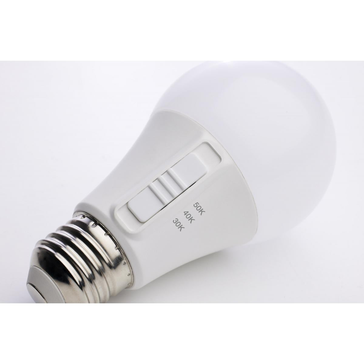 Satco 9w A19 LED 120v CCT Selectable 90 CRI White Finish Bulb