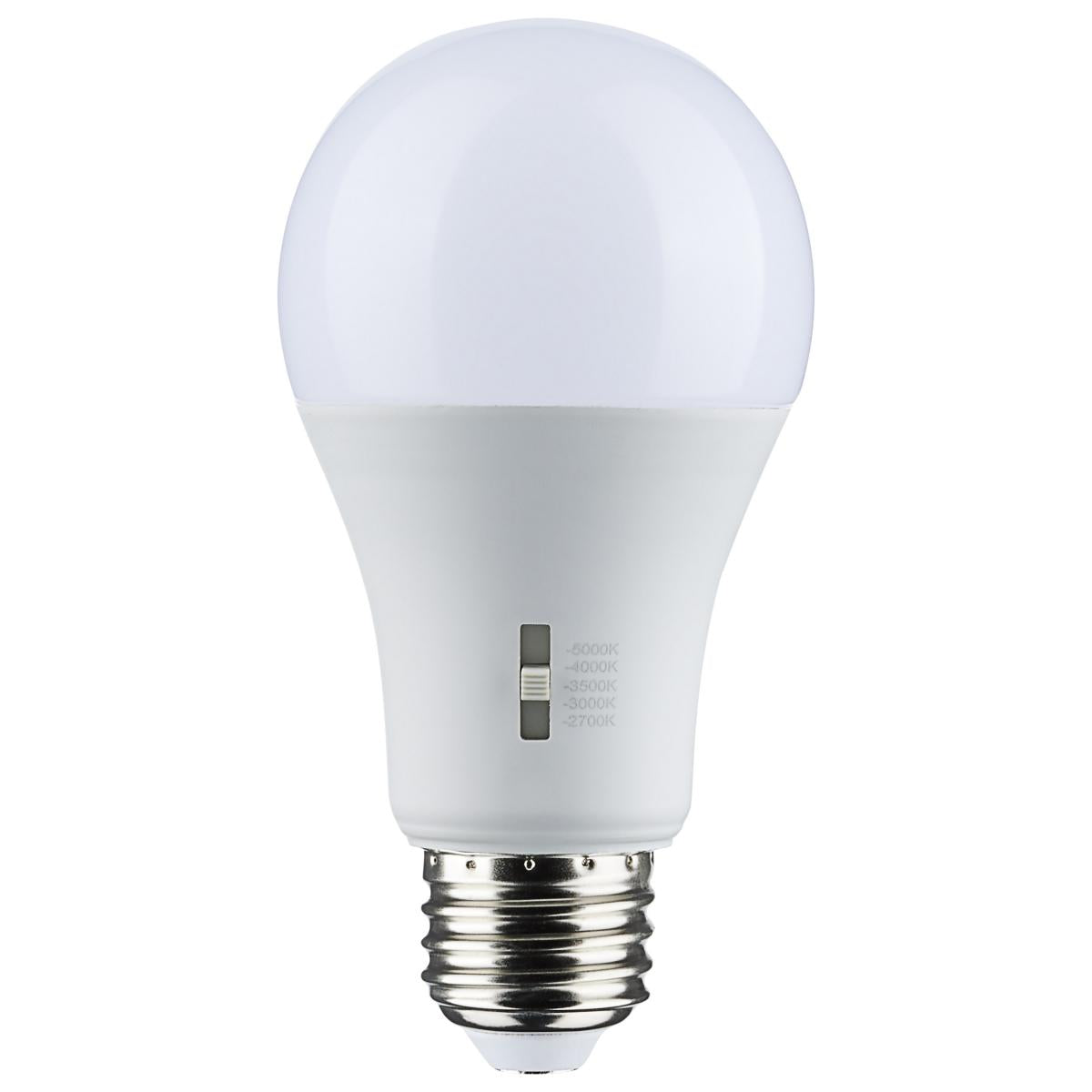 Satco 8.8w A19 LED Medium Base 120v CCT Selectable White Finish Bulb