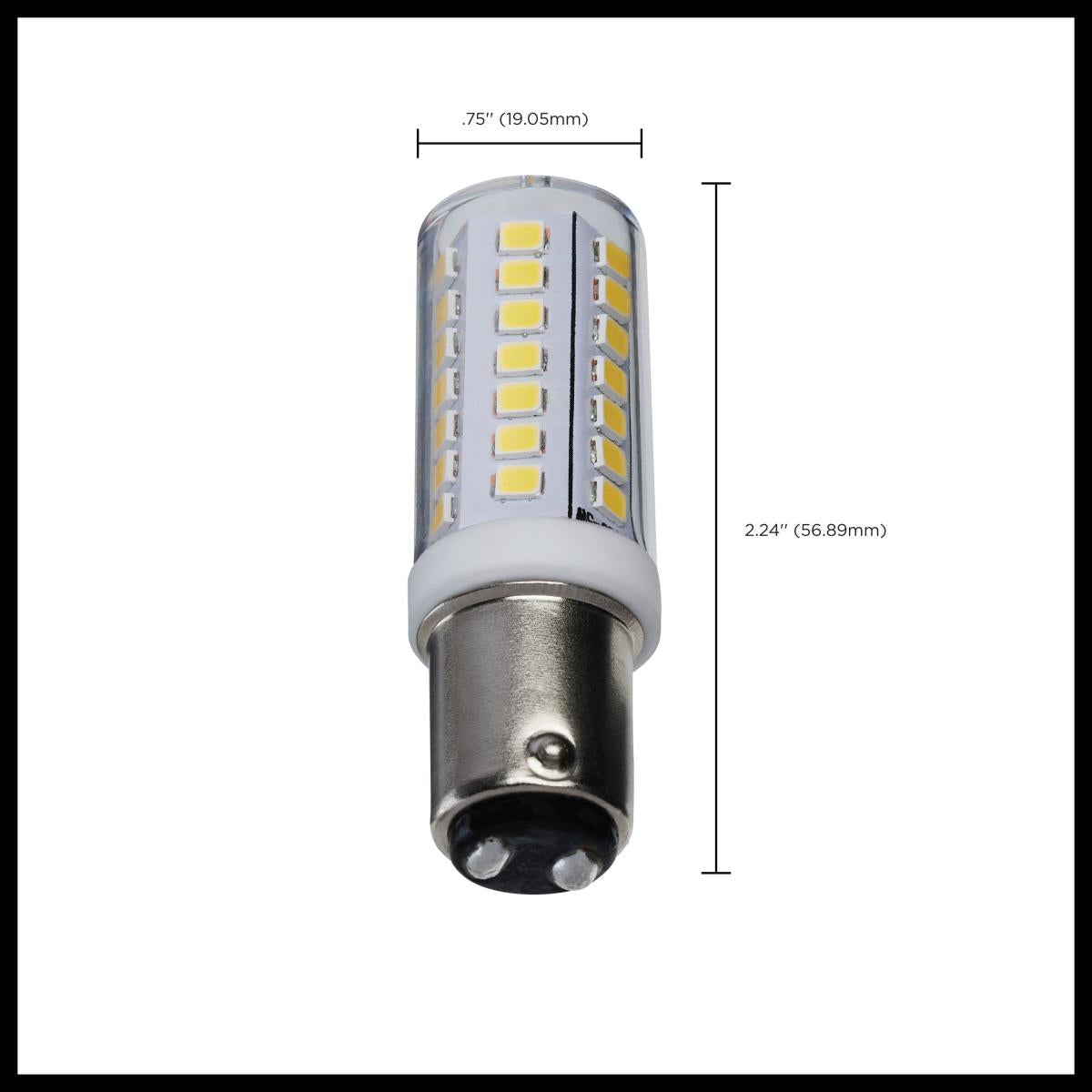 Satco 5w Mini LED BA15d Bayonet Double Contact Base120v 5000K Clear Finish Bulb