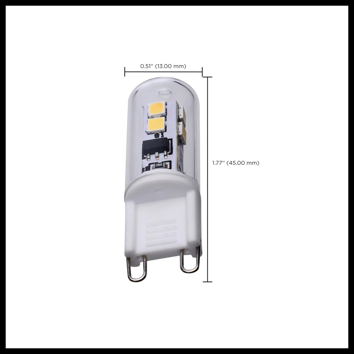 Satco 2w T4 LED 120v G9 Base 5000k Clear Finish Bulb