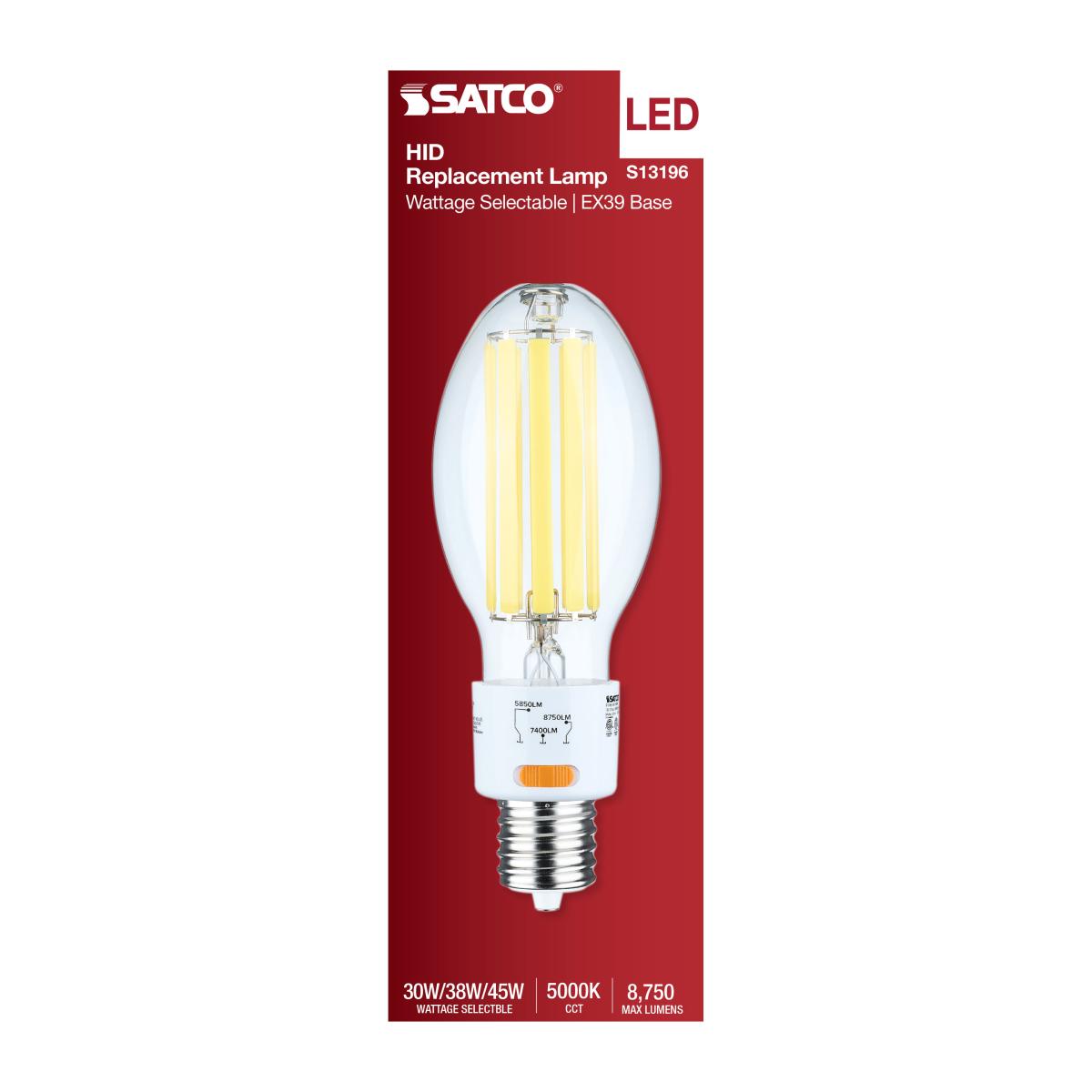 Satco LED HID Replacement ED28 Wattage Tunable 5000K EX39 Base 120-277v Bulb