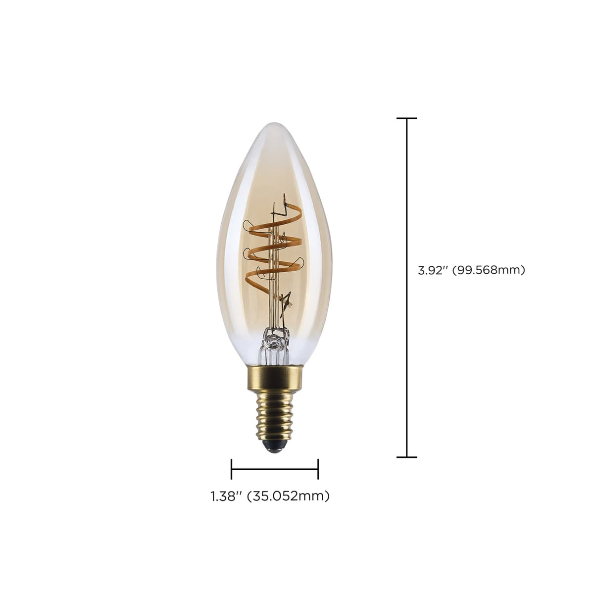 Satco 5.5w C11 LED 2000K CCT Candelabra Base Clear Glass 120v Bulb
