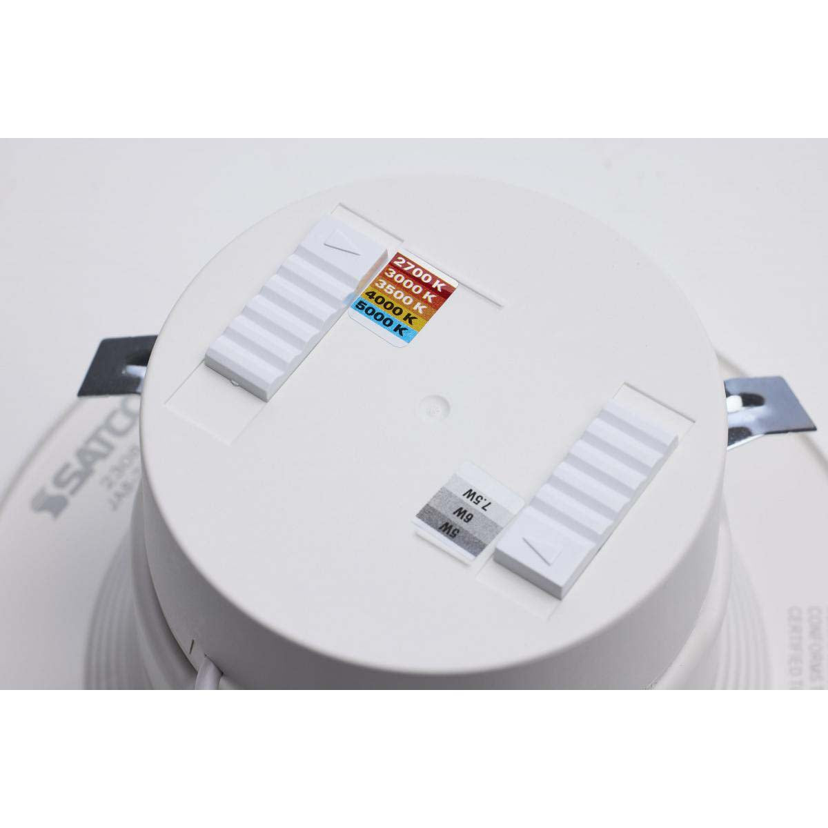 4-in LED Retrofit Downlight Wattage Lumens & CCT Selectable Round White Finish