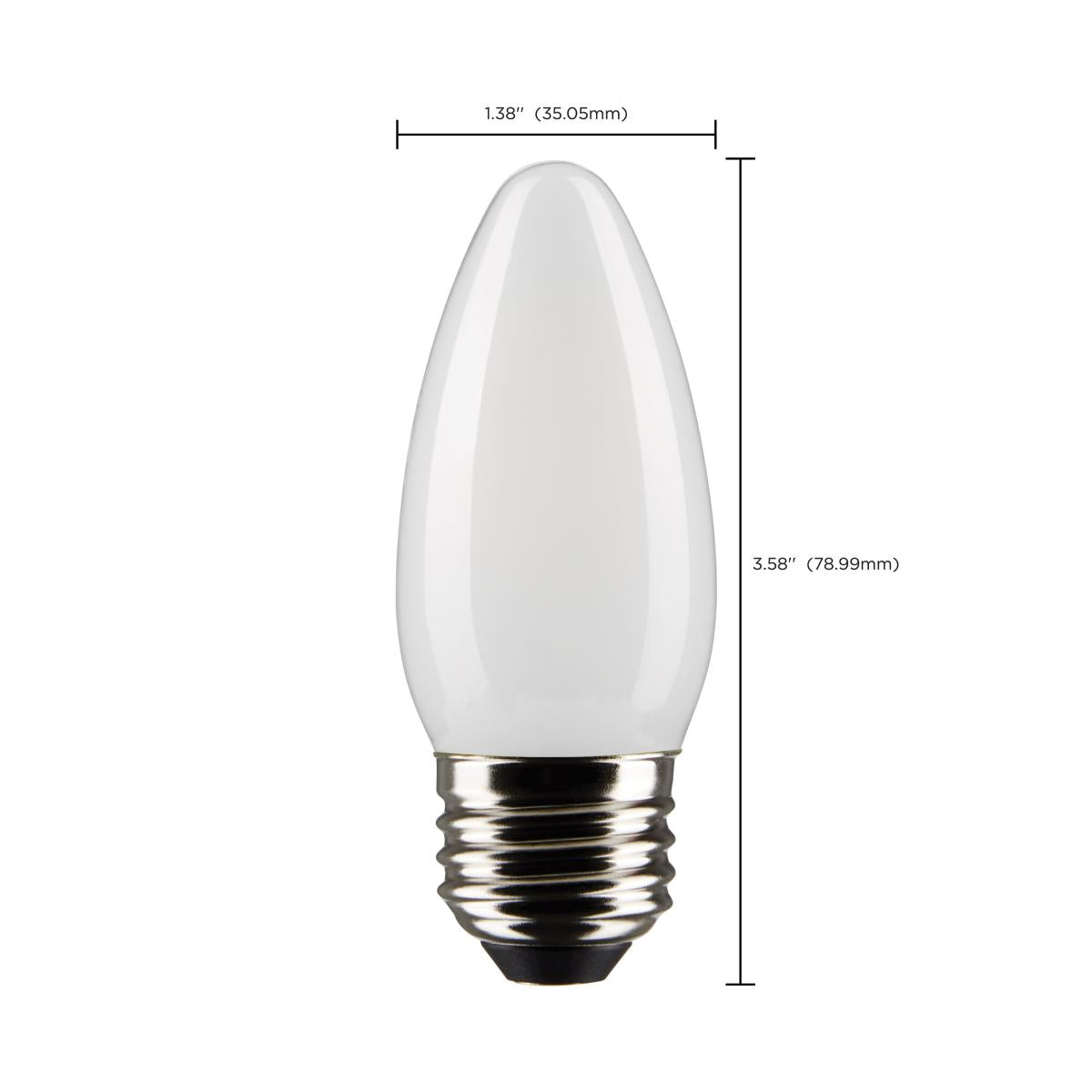 2Pk - Satco 5.5w B11 LED E26 Medium Base 5000K 120v Frosted Finish Bulb