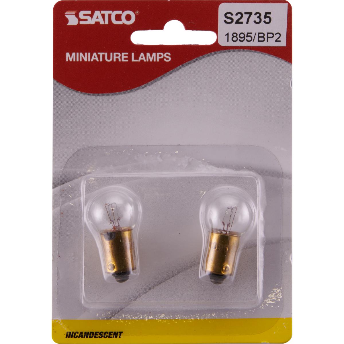 2Pk - Satco 3.78w miniature G4-1/2 2000 Miniature Bayonet base 14v Clear Bulb