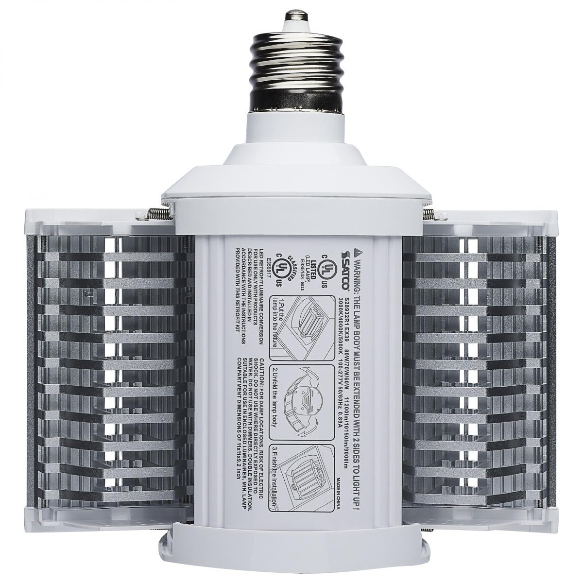 Satco LED Hi-lumen Shoe Box 60/70/80w and Select CCT 3K/4K/5K Mogul Extended 100-277V