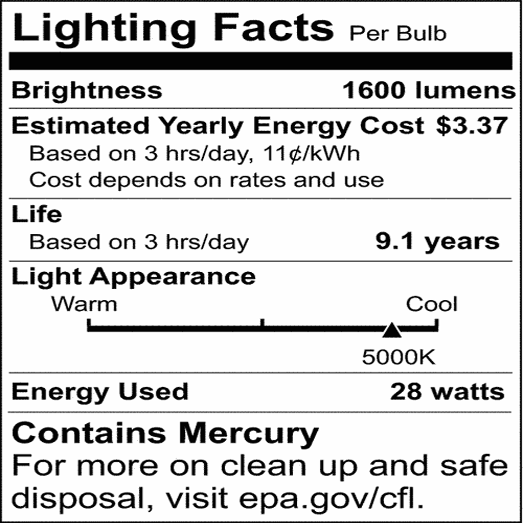 Satco 28w Compact Fluorescent 5000K GX32d-3 pin-base White Finish Bulb