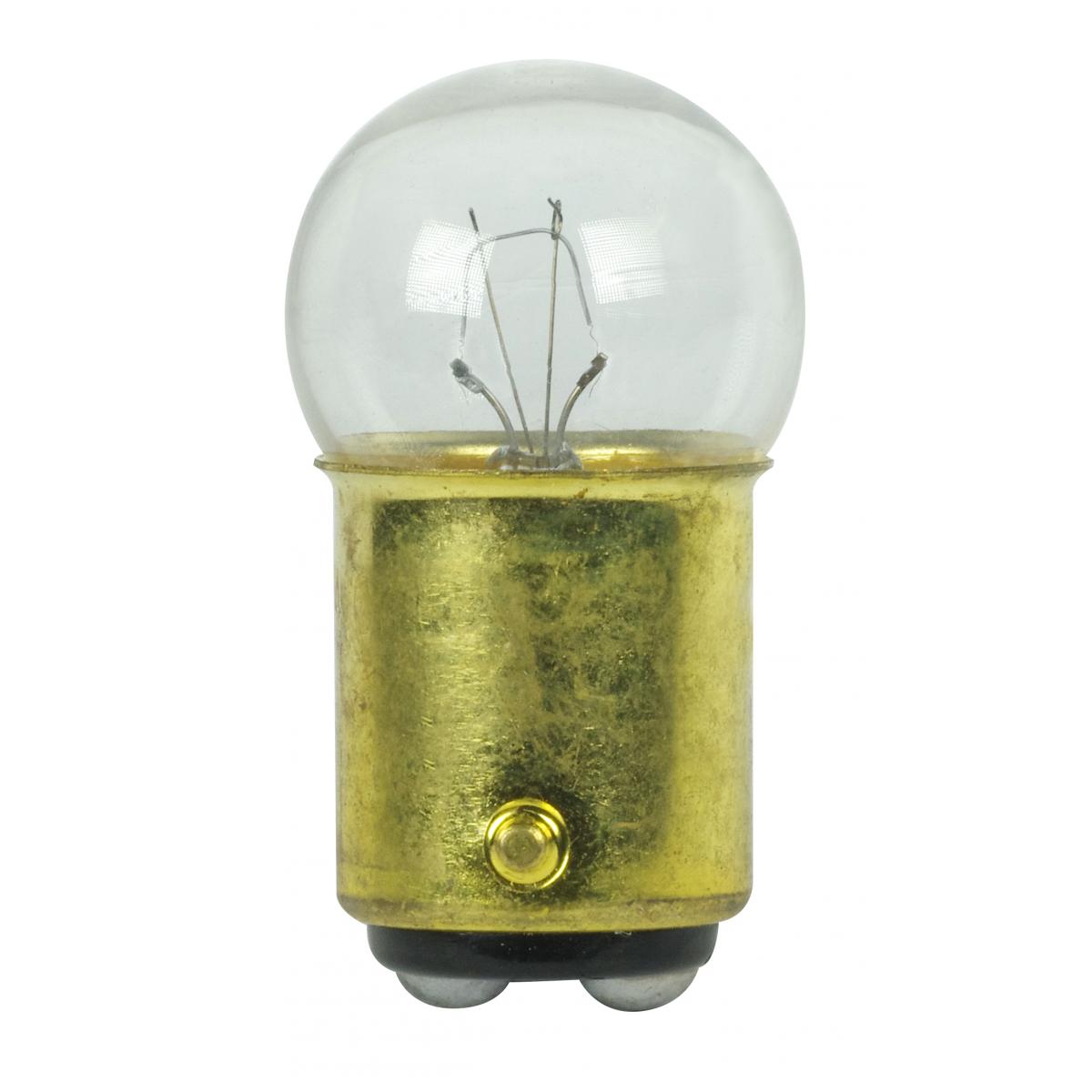Satco 8.4w G6 miniature BA15d Double Contact base 28v Clear Bulb