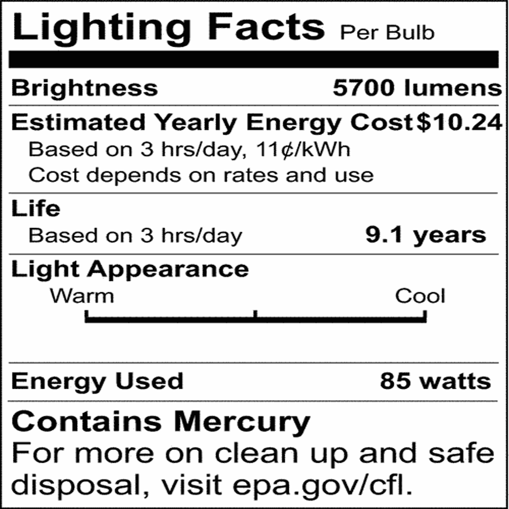 Satco 85w T5 Compact Fluorescent 6500K E39 Mogul base 120v Spiral Bulb