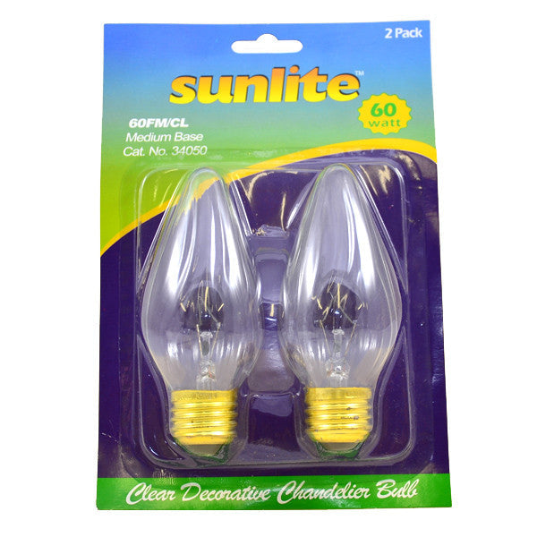 Sunlite 60w 120v E26 Medium Flame Twist Clear Incandescent 34050-SU bulb