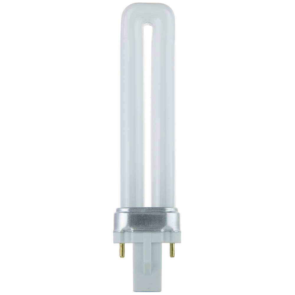 10Pk - Sunlite 7W 3500K 2-Pin Shaped PL CFL Twin Tube Plugin G23 Base Light Bulb