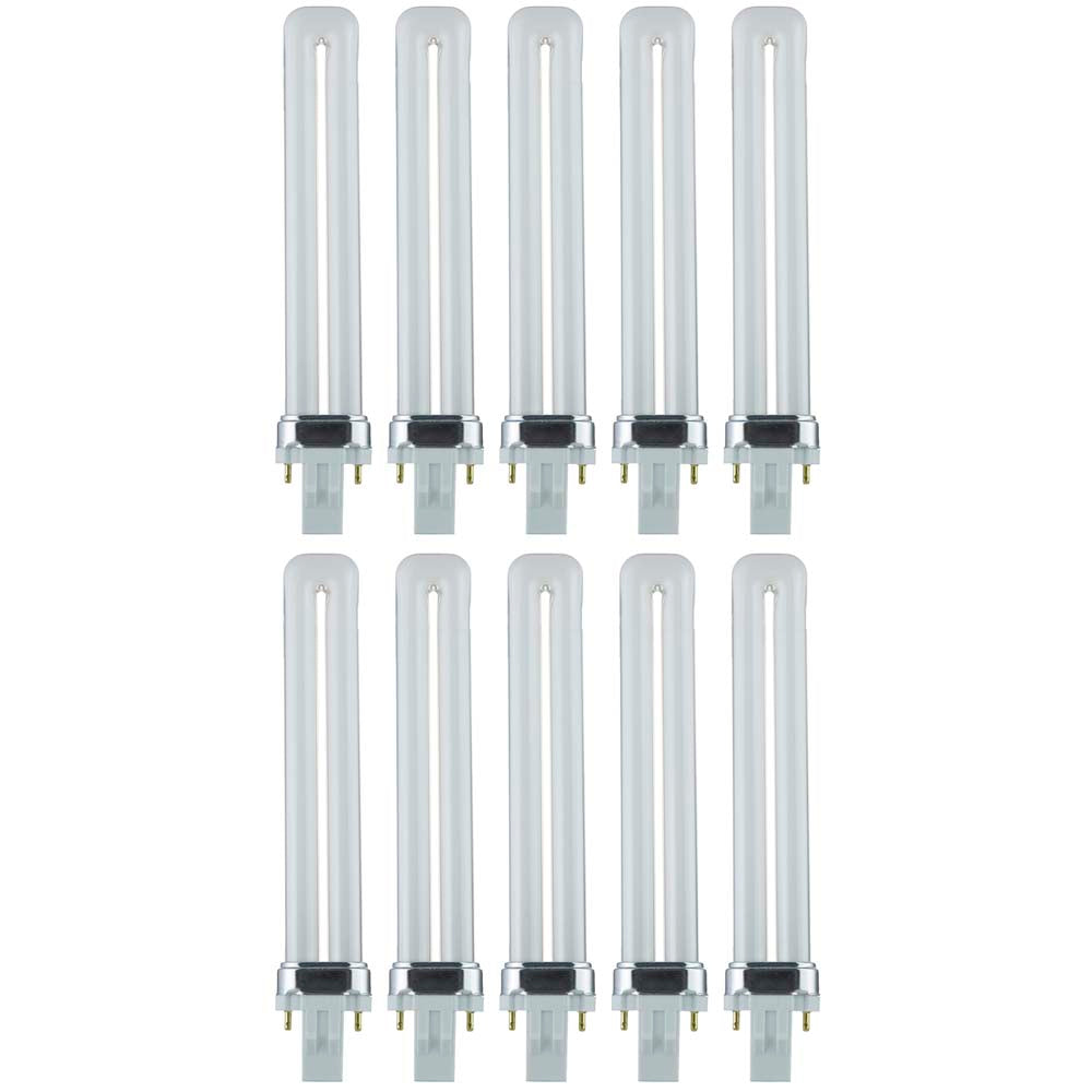 10Pk - Sunlite 13W 3500K 2-Pin U Shaped PL CFL Twin Tube Plugin GX23 Base Bulb