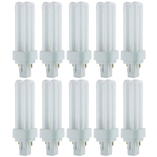 10Pk - Sunlite 13w 5000K PLD 2-Pin Double Twin Tube GX23-2 Base Bulb