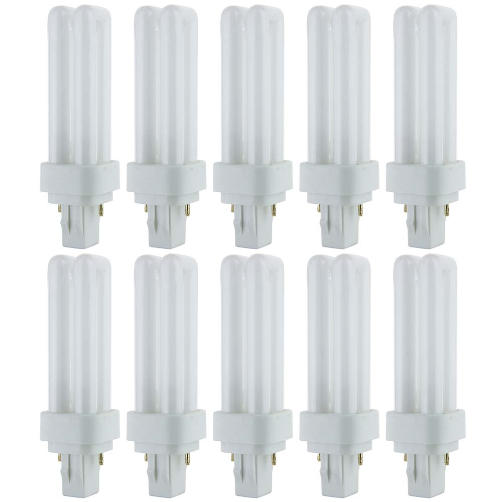 10Pk - Sunlite 13w 6500K PLD 2-Pin Double Twin Tube GX23-2 Base Bulb
