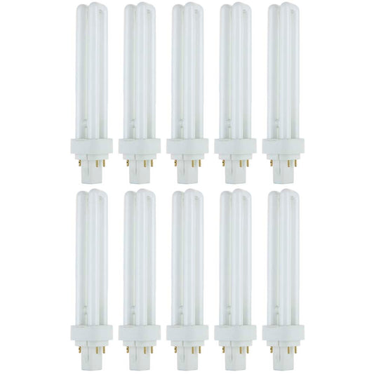 10Pk - Sunlite 26w 2700K PLD 4-Pin Double U-Shaped Twin Tube G24Q-3 Base Bulb