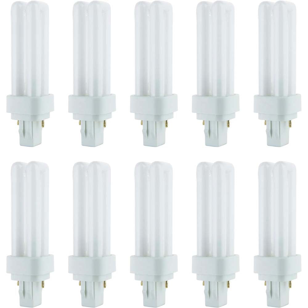 10Pk - Sunlite 26w 4100K Compact Fluorescent 120v PLD 2-Pin GX32d-3 Base Bulb