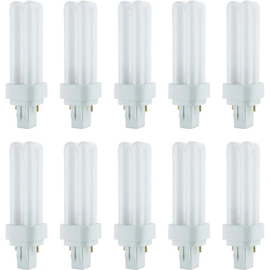 10Pk - Sunlite 26w 4100K Compact Fluorescent 120v PLD 2-Pin GX32d-3 Base Bulb