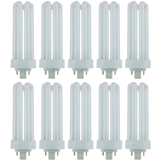 10Pk - Sunlite 32W 3000K PLD 4-Pin Triple U-Shaped Twin Tube GX24Q-3 Base Bulb
