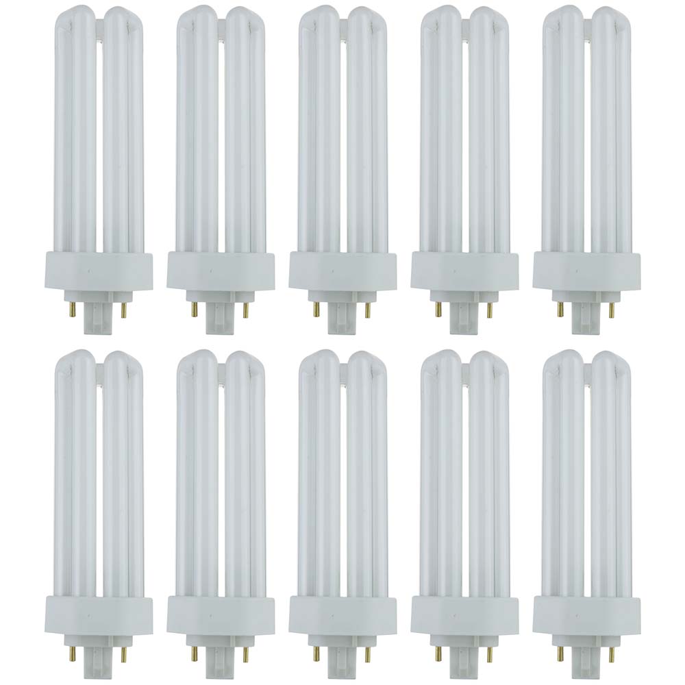 10Pk - Sunlite 32w 6500K PLD 4-Pin Triple U-Shaped Twin Tube GX24Q-3 Base Bulb