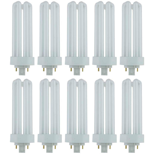 10Pk - Sunlite 32w 6500K PLD 4-Pin Triple U-Shaped Twin Tube GX24Q-3 Base Bulb