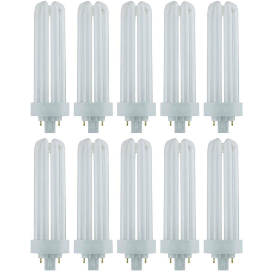 10Pk - Sunlite 42W 3000K PLD 4-Pin Triple U-Shaped Twin Tube GX24Q-4 Base Bulb