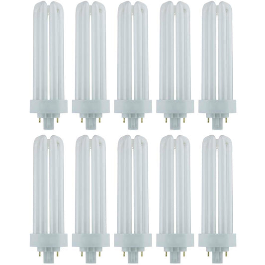 10Pk - Sunlite 42W 4000K PLD 4-Pin Triple U-Shaped Twin Tube GX24Q-4 Base Bulb