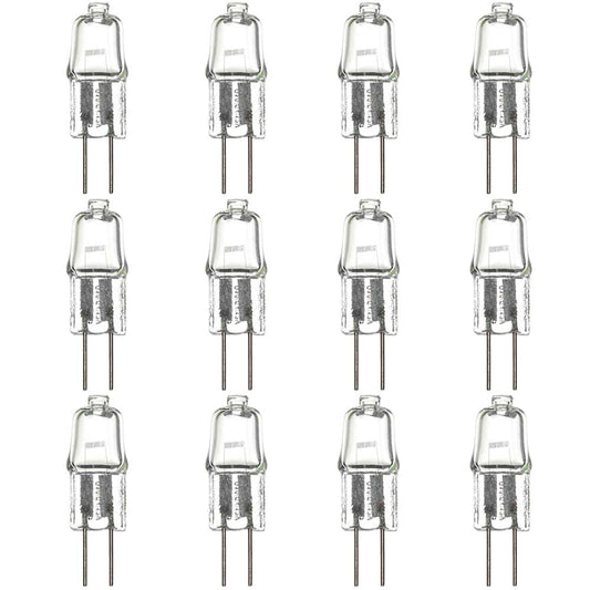 12Pk - Sunlite 10w 12v T2.5 Single Ended G4 Bi-Pin 3200K Frosted Halogen Bulb
