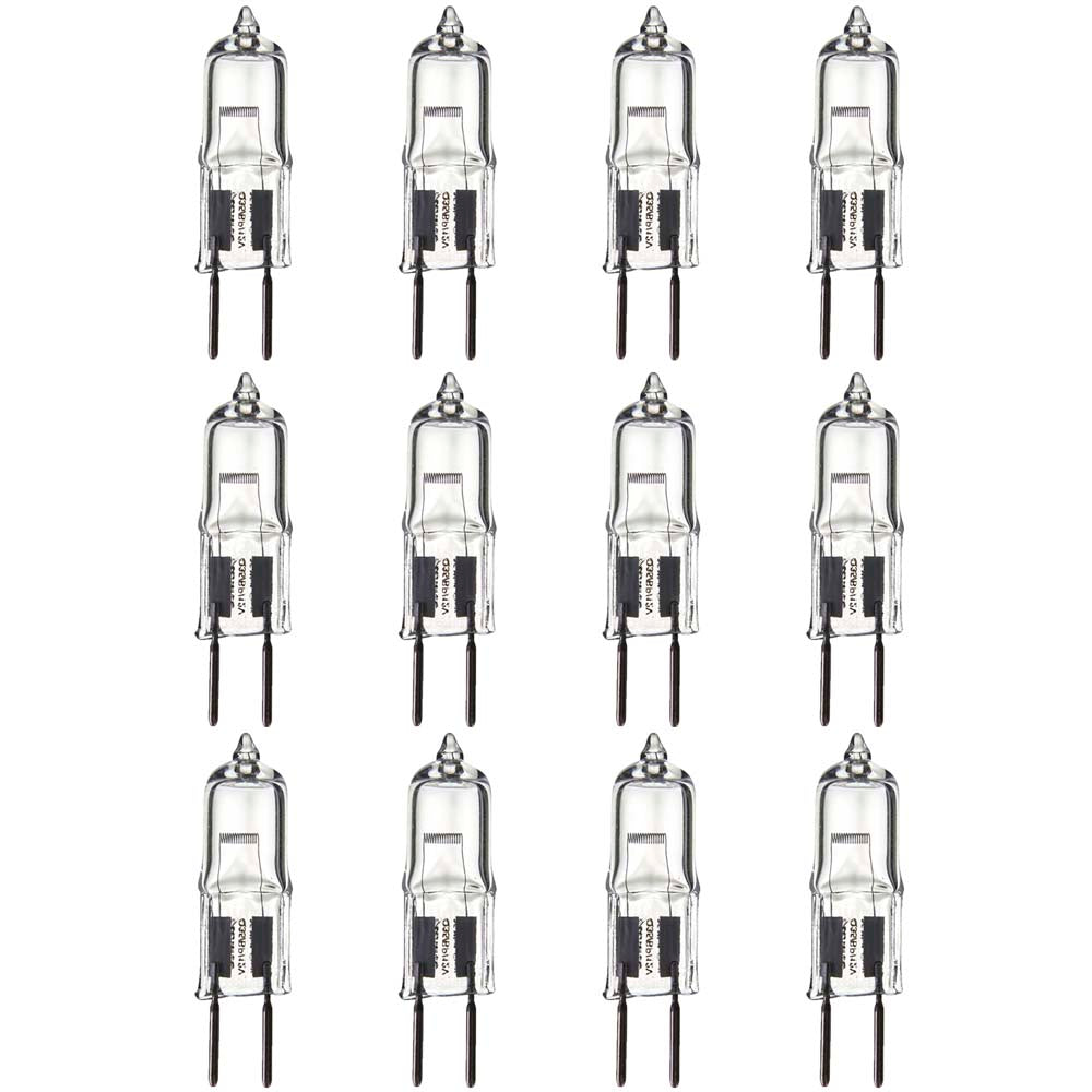 12Pk - Sunlite 35w 12v T3.5 Single Ended GY6.35 Bi-Pin Base Clear 3200K Bulb