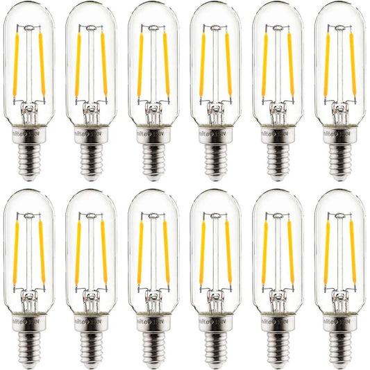 12Pk - Sunlite 2w LED Filament T8 Tubular E12 Base 2700K Bulb - 25w equiv
