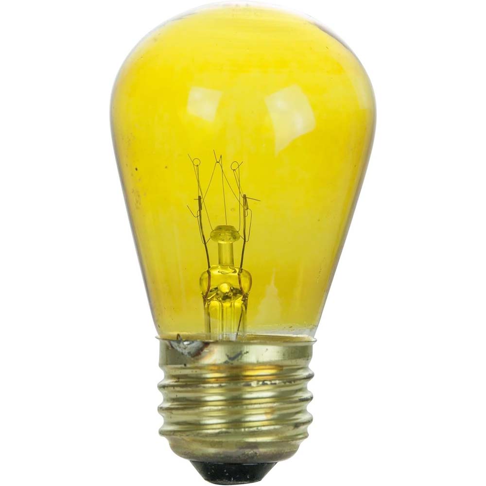 12Pk - Sunlite 11w S14 Incandescent E26 Base Dimmable Yellow Colored String Bulb