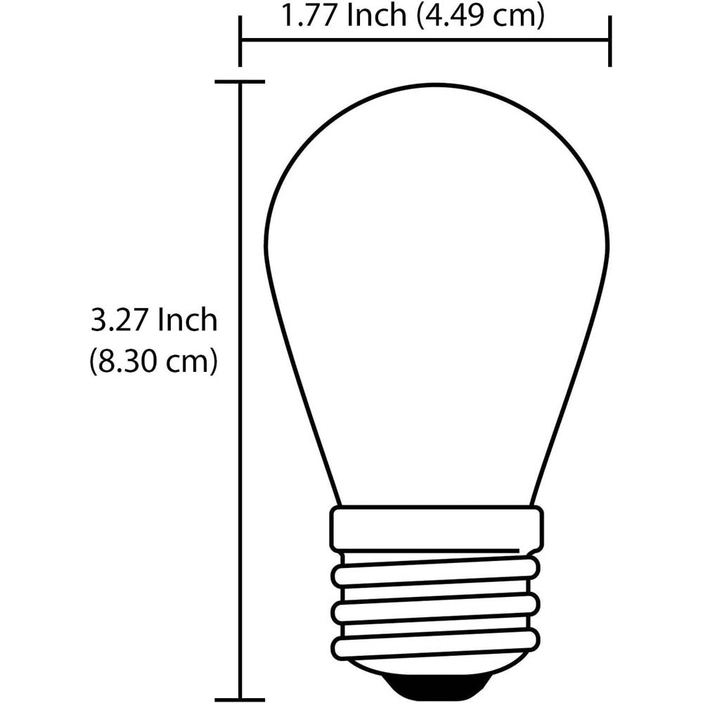 12Pk - Sunlite 11w S14 Incandescent E26 Base Dimmable Yellow Colored String Bulb