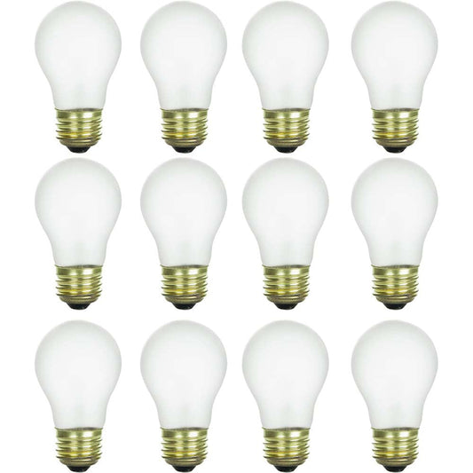 12Pk - Sunlite 15w A15 Incandescent Appliance 2600K Frosted Dimmable Bulb