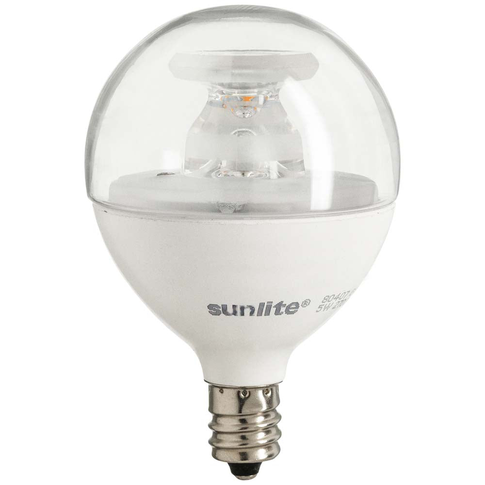 6Pk - Sunlite 7w LED G16.5 Frosted Globe E12 Base 4000K Bulb - 60W Equiv