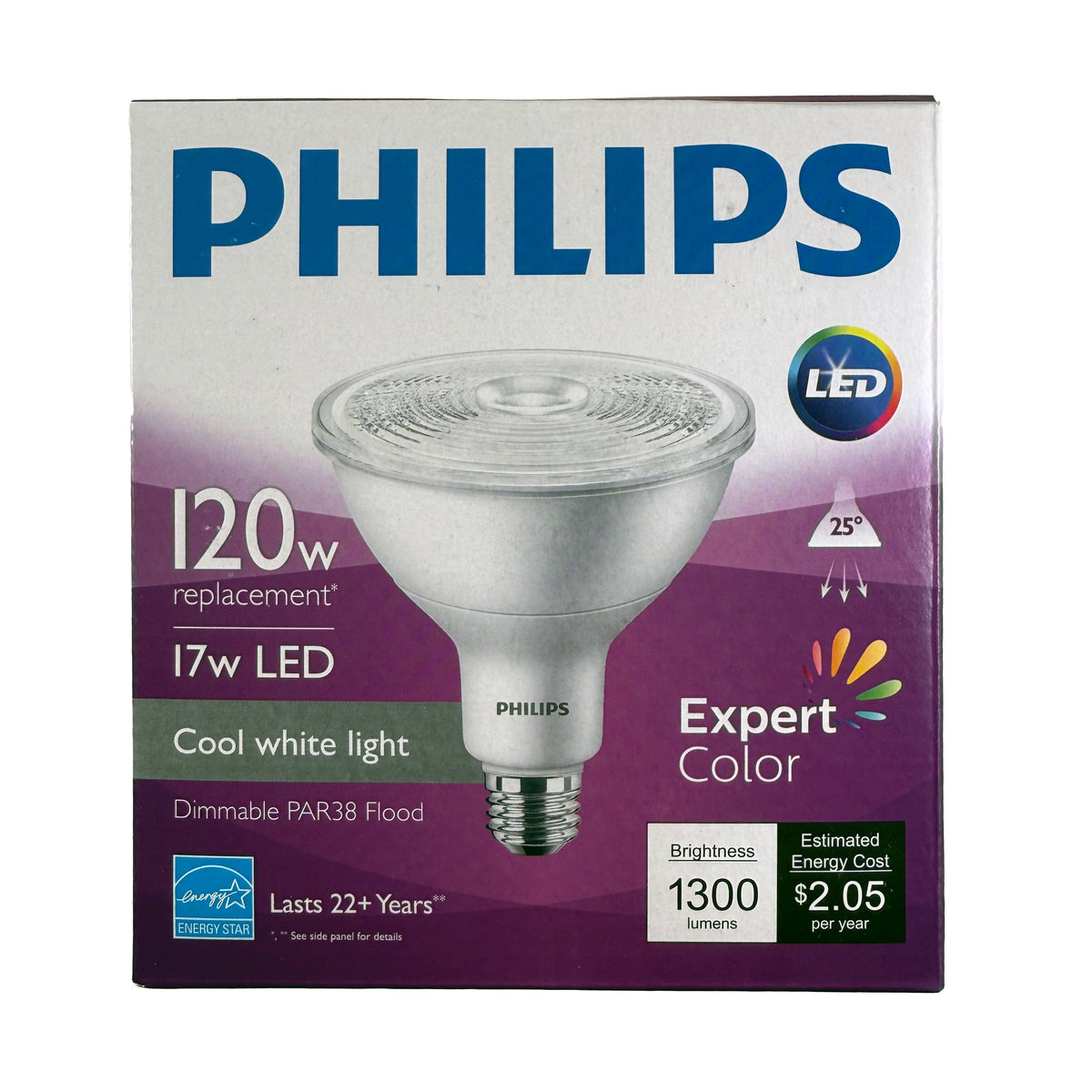 Philips 17w PAR38 LED 1300Lm 4000K Cool White 25deg Dimmable Bulb - 120w Equiv.