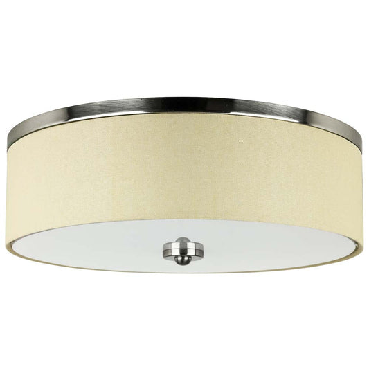 Sunlite 13-in 20w LED Flush Mount Fabric Single Drum CCT Selectable - 60w equiv