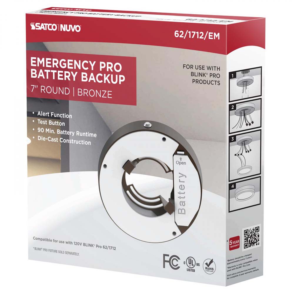 Blink Pro EM Battery Backup 7-in Round Shape Bronze Finish