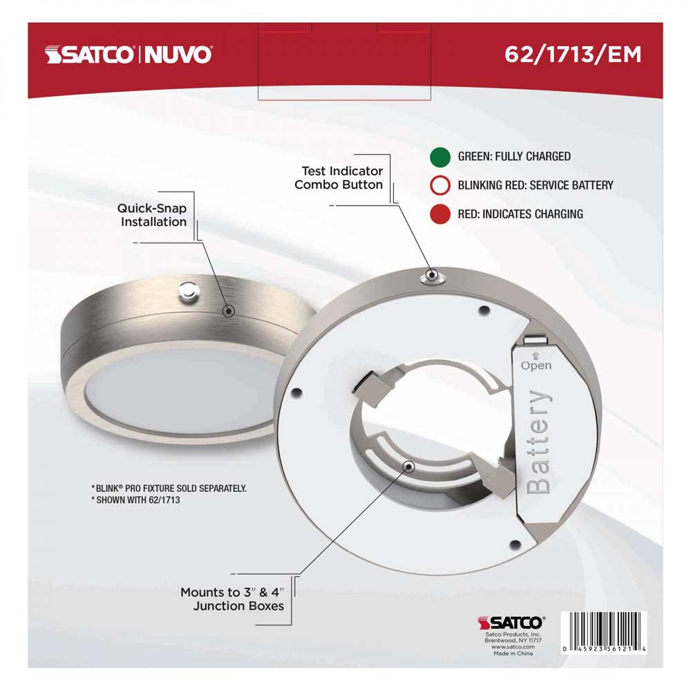 Blink Pro EM Battery Backup 7-in Round Shape Brushed Nickel Finish