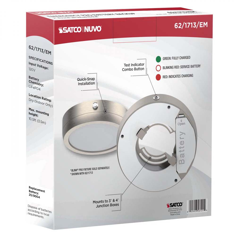 Blink Pro EM Battery Backup 7-in Round Shape Brushed Nickel Finish